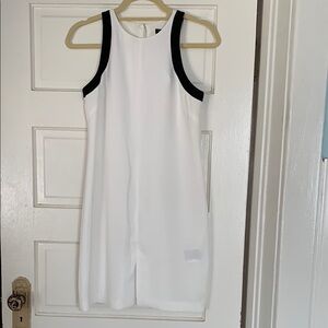 Banana Republic White and Black Halter Sheath Mini Dress